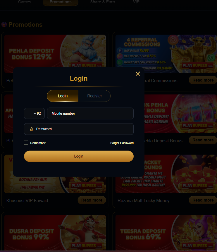 Register & Login playrupees
